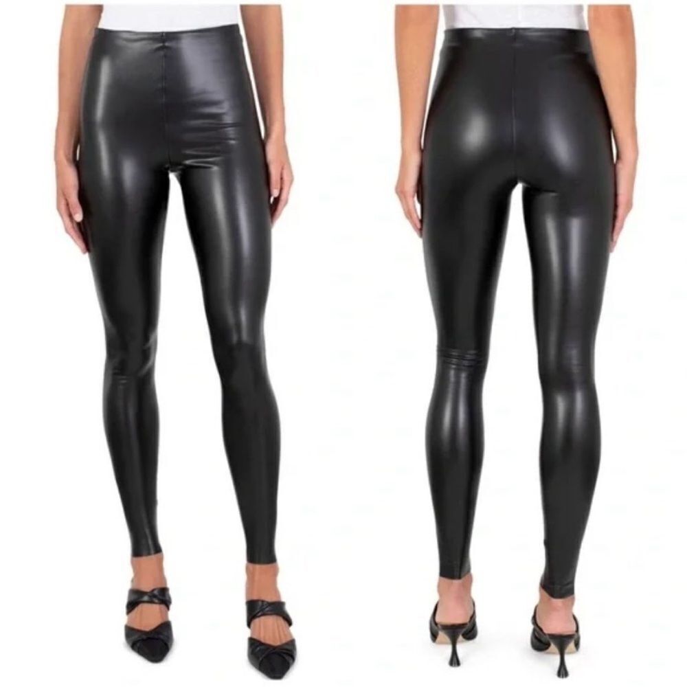 Joie Faux Black Leather Leggings Size XXL Ankle Stretch Skinny Pants